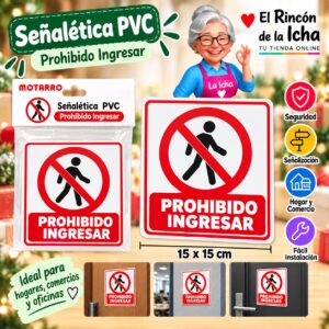 RI-0005936 Señalética PVC 15 x 15 cm Prohibido Ingresar