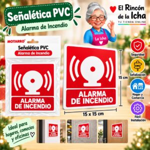 RI-0005949 Señalética PVC 15 x 15 cm Alarma de Incendio