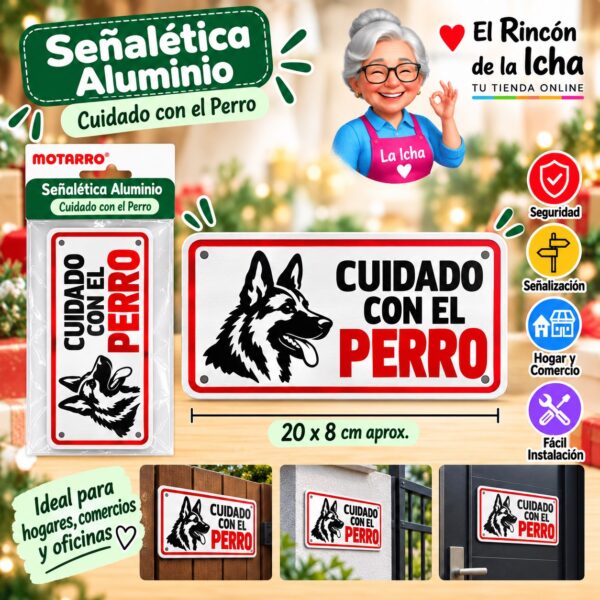 RI-0005950 Señalética Aluminio Cuidado con el Perro