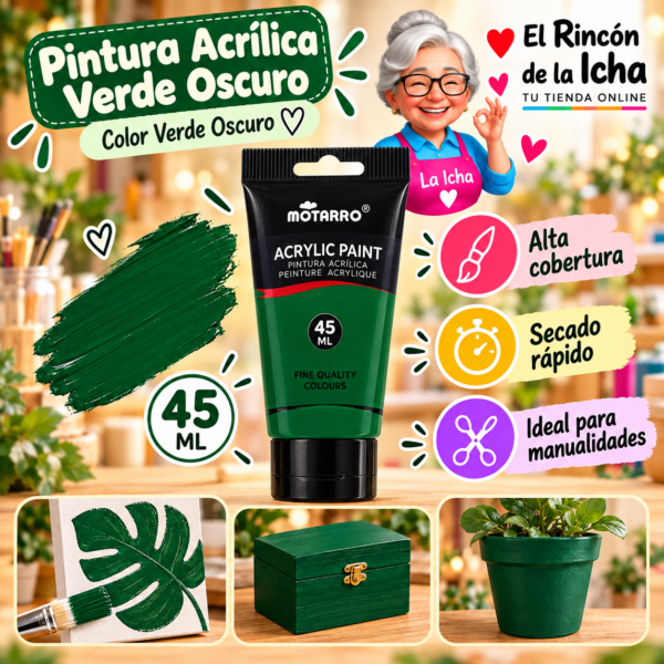 RI-0005952 Pintura Acrílica Motarro 45 ml Verde Oscuro