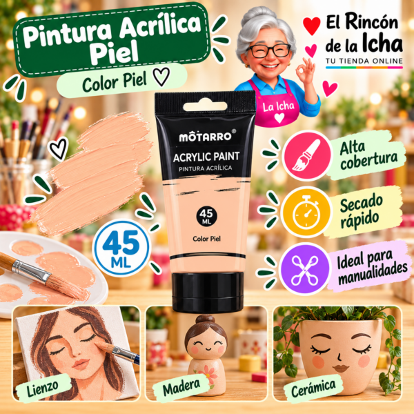 RI-0005953 Pintura Acrílica Motarro 45 ml Color Piel