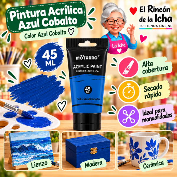 RI-0005955 Pintura Acrílica Motarro 45 ml Azul Cobalto