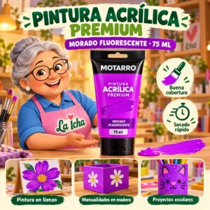 RI-0005960 Pintura Acrílica Motarro Premium 75 ml Morado Fluorescente