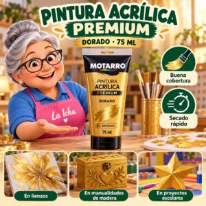 RI-0005961 Pintura Acrílica Motarro Premium 75 ml Dorado
