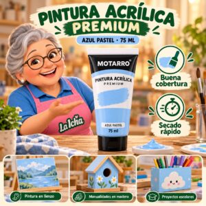 RI-0005965 Pintura Acrílica Motarro Premium 75 ml Azul Pastel