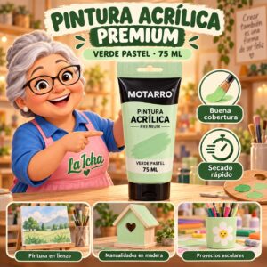 RI-0005966 Pintura Acrílica Motarro Premium 75 ml Verde Pastel
