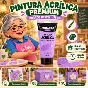 RI-0005969 Pintura Acrílica Motarro Premium 75 ml Morado Pastel