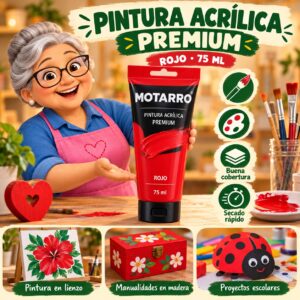 RI-0005971 Pintura Acrílica Motarro Premium 75 ml Rojo
