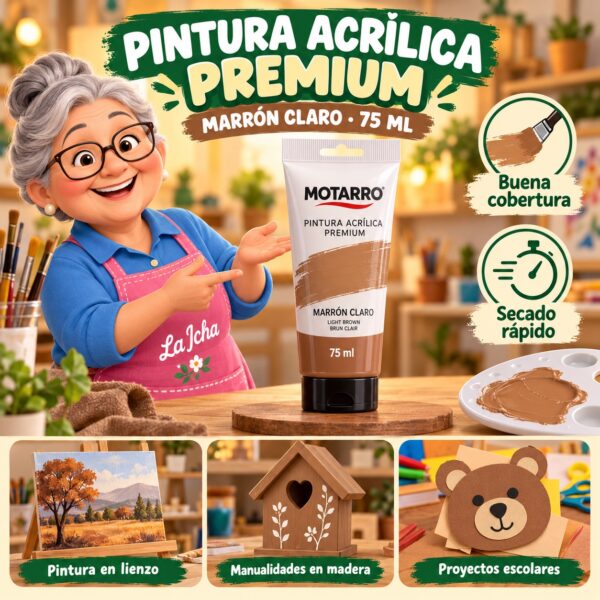 RI-0005973 Pintura Acrílica Motarro Premium 75 ml Marrón Claro