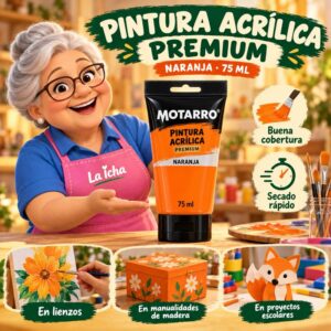 RI-0005975 Pintura Acrílica Motarro Premium 75 ml Naranja
