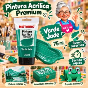 RI-0005980 Pintura Acrílica Motarro Premium 75 ml Verde Jade