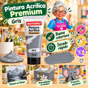 RI-0005982 Pintura Acrílica Motarro Premium 75 ml Gris