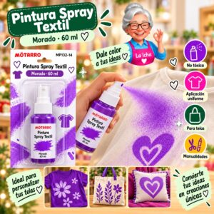 RI-0005991 Pintura Spray Textil Motarro 60 ml Morado