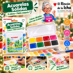 RI-0006012 Set de Acuarelas Sólidas Motarro 8 Colores