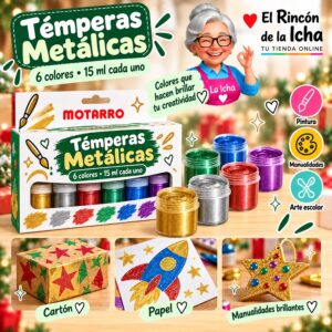 RI-0006016 Set de Témperas Motarro 6 Colores Metálicos de 15 ml