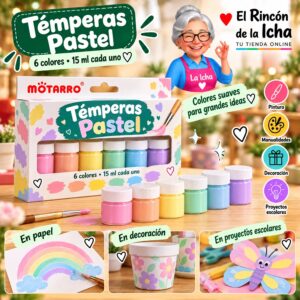 RI-0006017 Set de Témperas Motarro 6 Colores Pastel de 15 ml