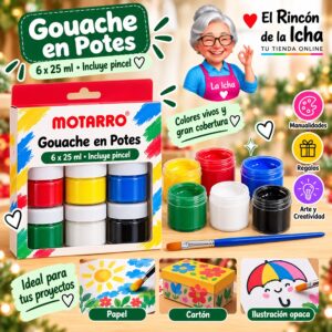 RI-0006019 Set de Pinturas Gouache Motarro 6 Potes de 25 ml