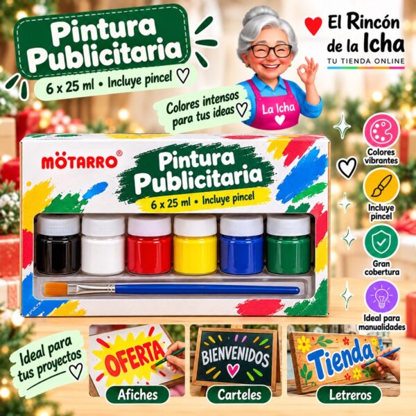 RI-0006020 Set de Pinturas Publicitarias Motarro 6 Potes de 25 ml