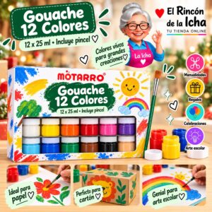 RI-0006025 Set de Pinturas Gouache Motarro 12 Potes de 25 ml