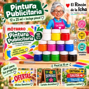 RI-0006026 Set de Pinturas Publicitarias Motarro 12 Potes de 25 ml