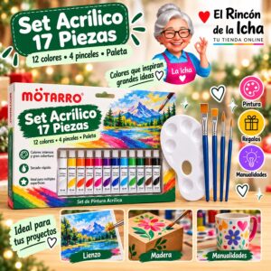RI-0006027 Set de Pinturas Acrílicas Motarro 17 Piezas