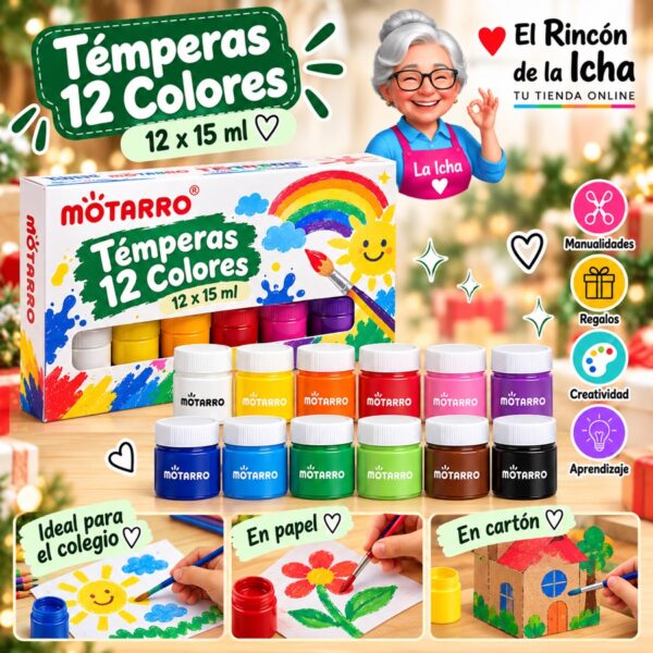 RI-0006028 Set de Témperas Motarro 12 Colores de 15 ml