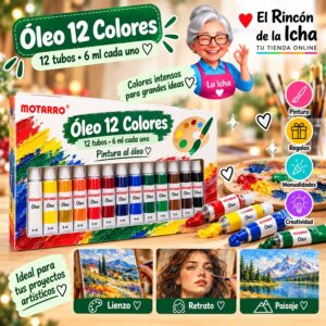 RI-0006029 Set de Pinturas al Óleo Motarro 12 Tubos de 6 ml