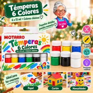 RI-0006030 Set de Témperas Motarro 6 Colores Clásicos de 15 ml