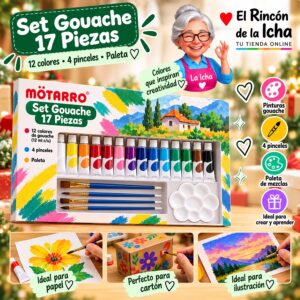 RI-0006035 Set de Pinturas Gouache Motarro 17 Piezas