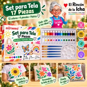 RI-0006037 Set de Pinturas para Tela Motarro 17 Piezas