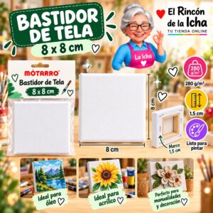 RI-0006044 Bastidor de Tela Blanco Motarro 8 x 8 cm