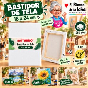 RI-0006046 Bastidor de Tela Blanco Motarro 18 x 24 cm