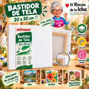 RI-0006048 Bastidor de Tela Blanco Motarro 20 x 20 cm
