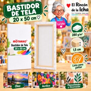RI-0006051 Bastidor de Tela Blanco Motarro 20 x 50 cm