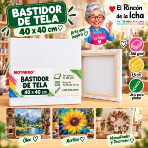 RI-0006055 Bastidor de Tela Blanco Motarro 40 x 40 cm
