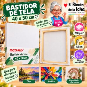 RI-0006056 Bastidor de Tela Blanco Motarro 40 x 50 cm