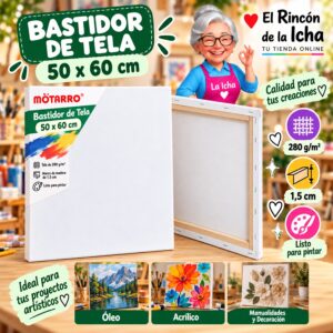 RI-0006058 Bastidor de Tela Blanco Motarro 50 x 60 cm