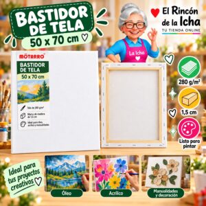 RI-0006059 Bastidor de Tela Blanco Motarro 50 x 70 cm
