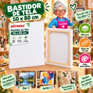 RI-0006060 Bastidor de Tela Blanco Motarro 50 x 80 cm