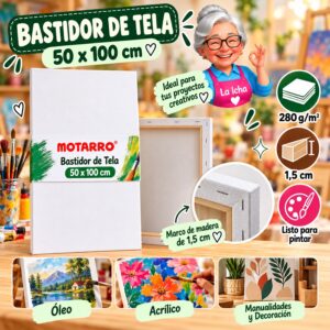RI-0006061 Bastidor de Tela Blanco Motarro 50 x 100 cm
