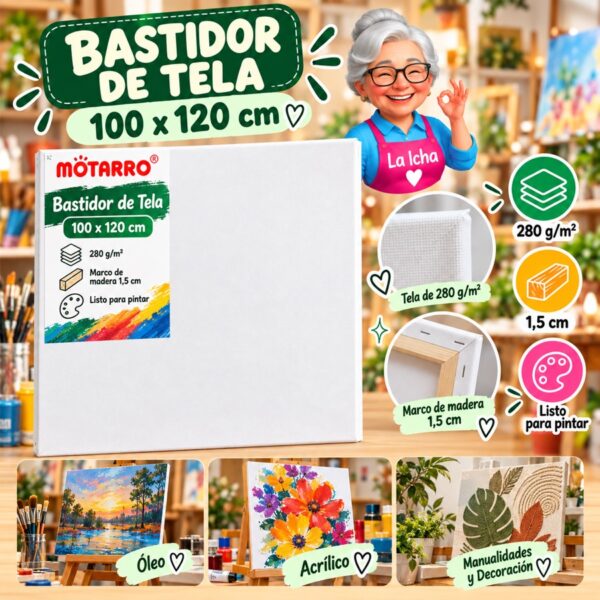 RI-0006065 Bastidor de Tela Blanco Motarro 100 x 120 cm