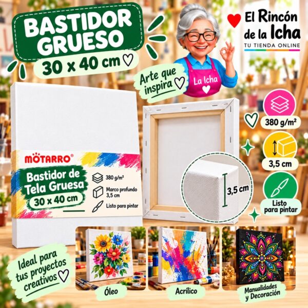 RI-0006079 Bastidor de Tela Grueso Motarro 30 x 40 cm
