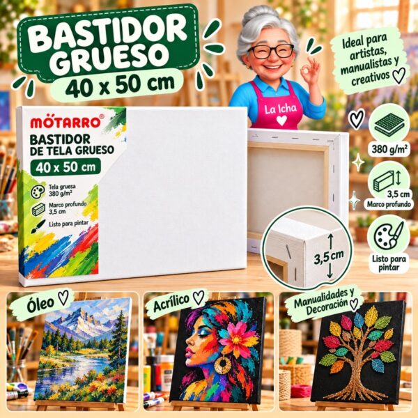 RI-0006080 Bastidor de Tela Grueso Motarro 40 x 50 cm