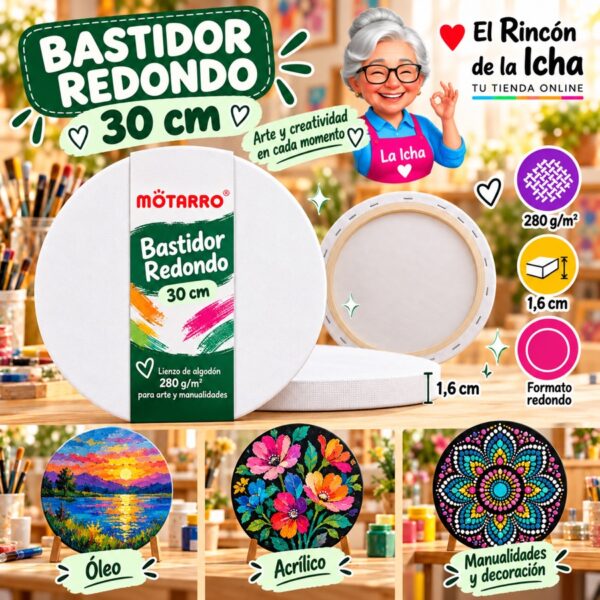RI-0006084 Bastidor de Tela Redondo Motarro 30 cm