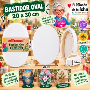 RI-0006088 Bastidor de Tela Oval Motarro 20 x 30 cm