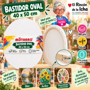 RI-0006090 Bastidor de Tela Oval Motarro 40 x 50 cm