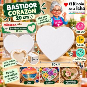 RI-0006092 Bastidor de Tela Corazón Motarro 20 cm