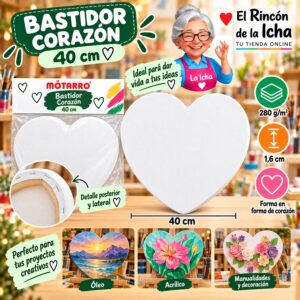 RI-0006094 Bastidor de Tela Corazón Motarro 40 cm