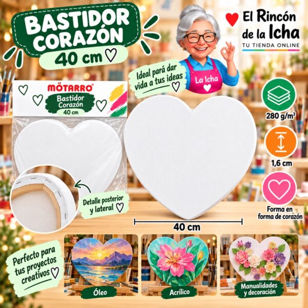 RI-0006094 Bastidor de Tela Corazón Motarro 40 cm