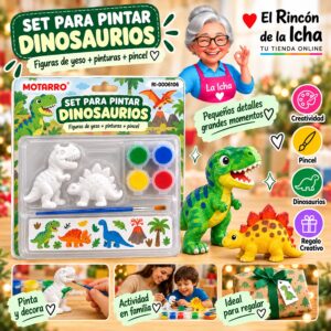 RI-0006106 Set para Pintar Figuras de Yeso Dinosaurios Motarro